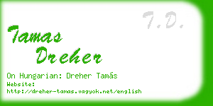tamas dreher business card